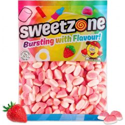 Sweetzone Fizzy Strawberry Puffs 1Kg Bulk Bag
