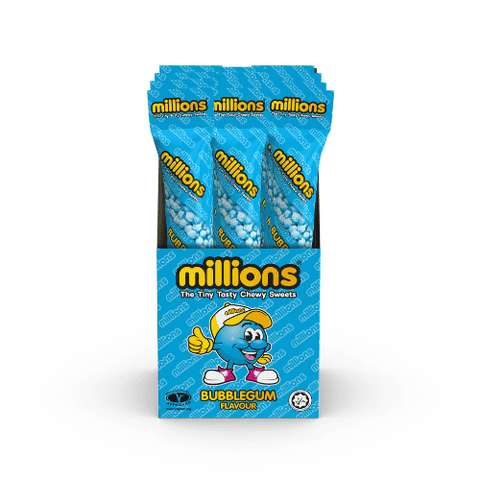 Millions Bubblegum Tubes - 12 Count