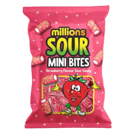 Millions Sour Strawberry Bites - 12 x 140g