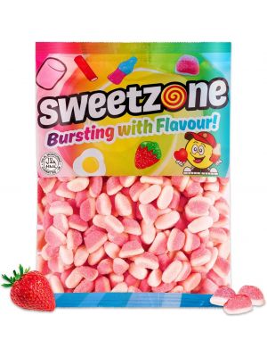 Sweetzone Fizzy Strawberry Puffs 1Kg Bulk Bag